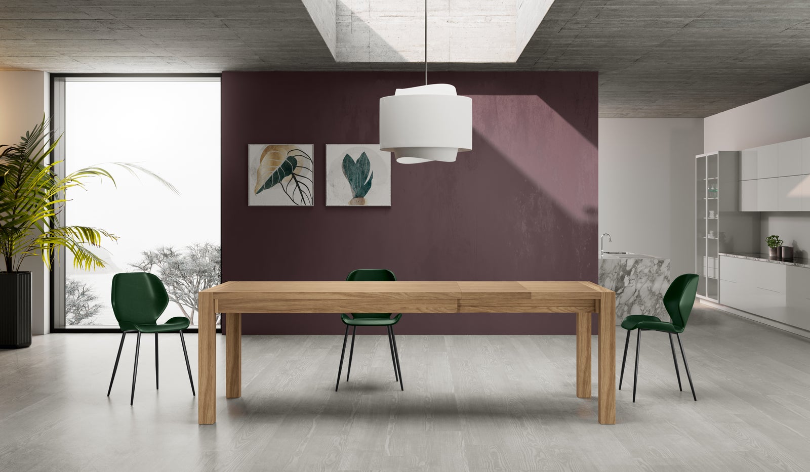 Nevada - Stół rozkładany (160/240 x 90 cm) w okleinie dębowej brązowej