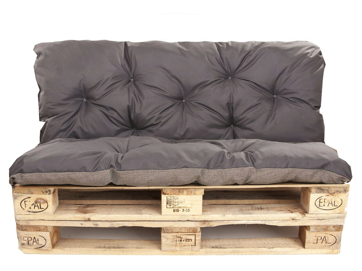 Poduszka ogrodowa na paletę 120x60x40cm poduszka na meble ogrodowe antracyt, poduszka na balkon taras, poducha ogrodowa na meble z palet