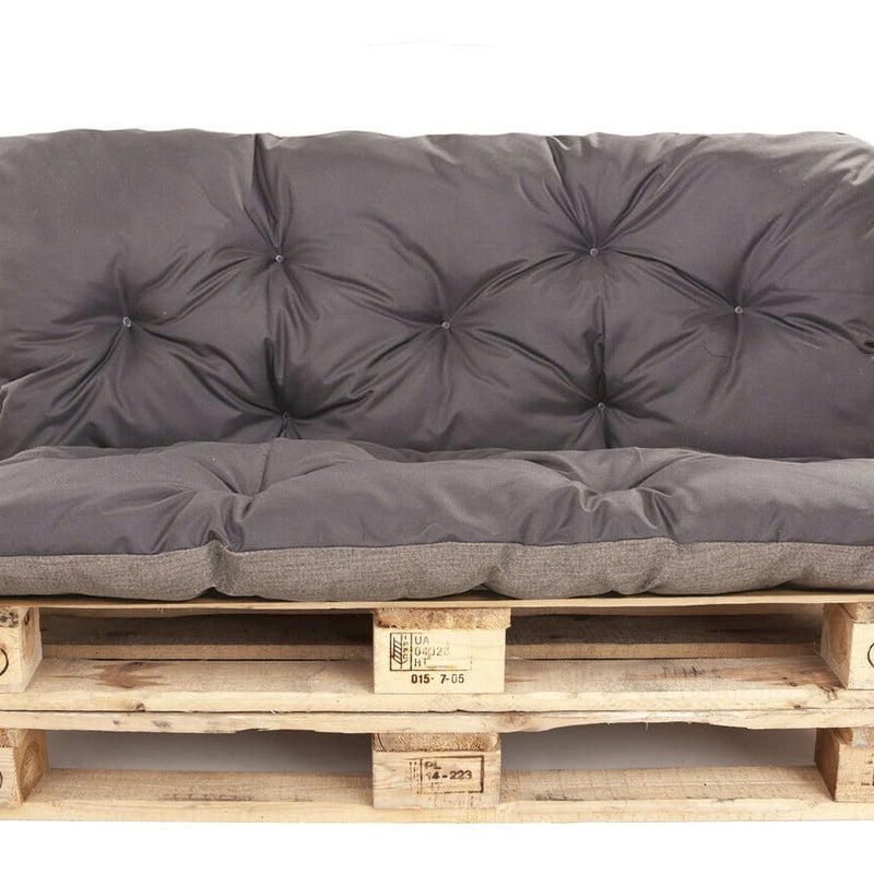 Poduszka ogrodowa na paletę 120x60x40cm poduszka na meble ogrodowe antracyt, poduszka na balkon taras, poducha ogrodowa na meble z palet