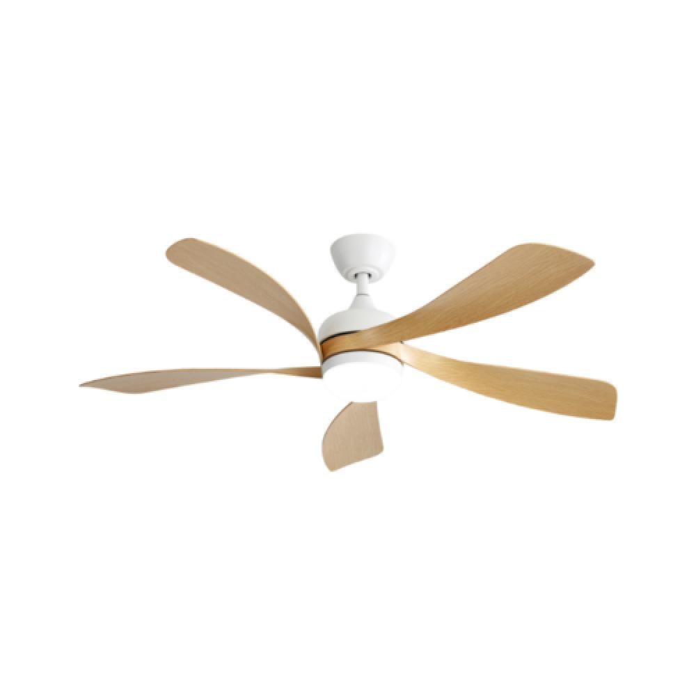 Ventilateur de plafond 52 pouces avec éclairage LED dimmable 3 couleurs, 5 pales ABS, télécommande et moteur DC réversible, silencieux