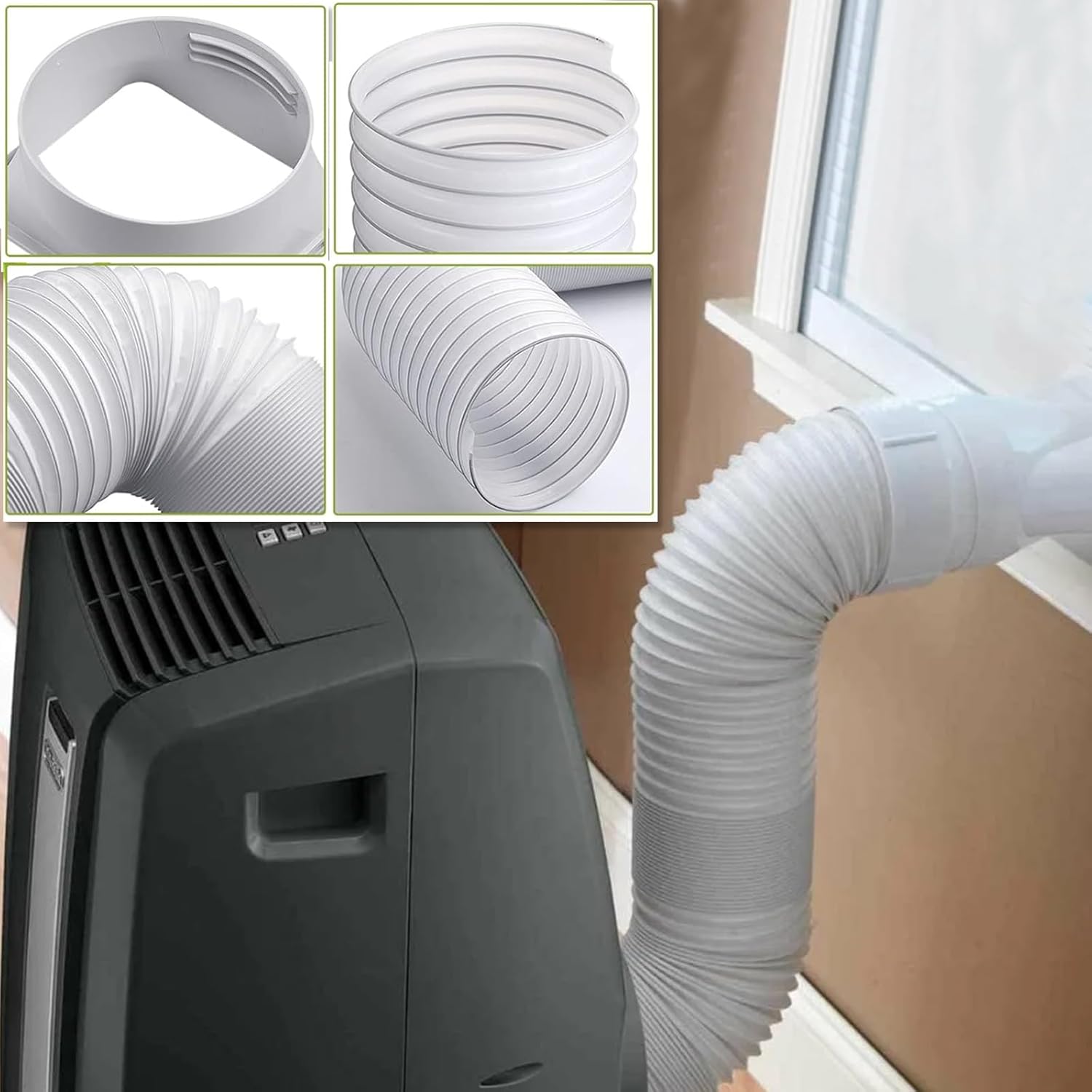 Tuyau de climatisation - Dimension extérieure Ø150mm - 0,5 mètre - Tuyau de vidange climatiseur mobile - Tuyau d'évacuation d'air - 6