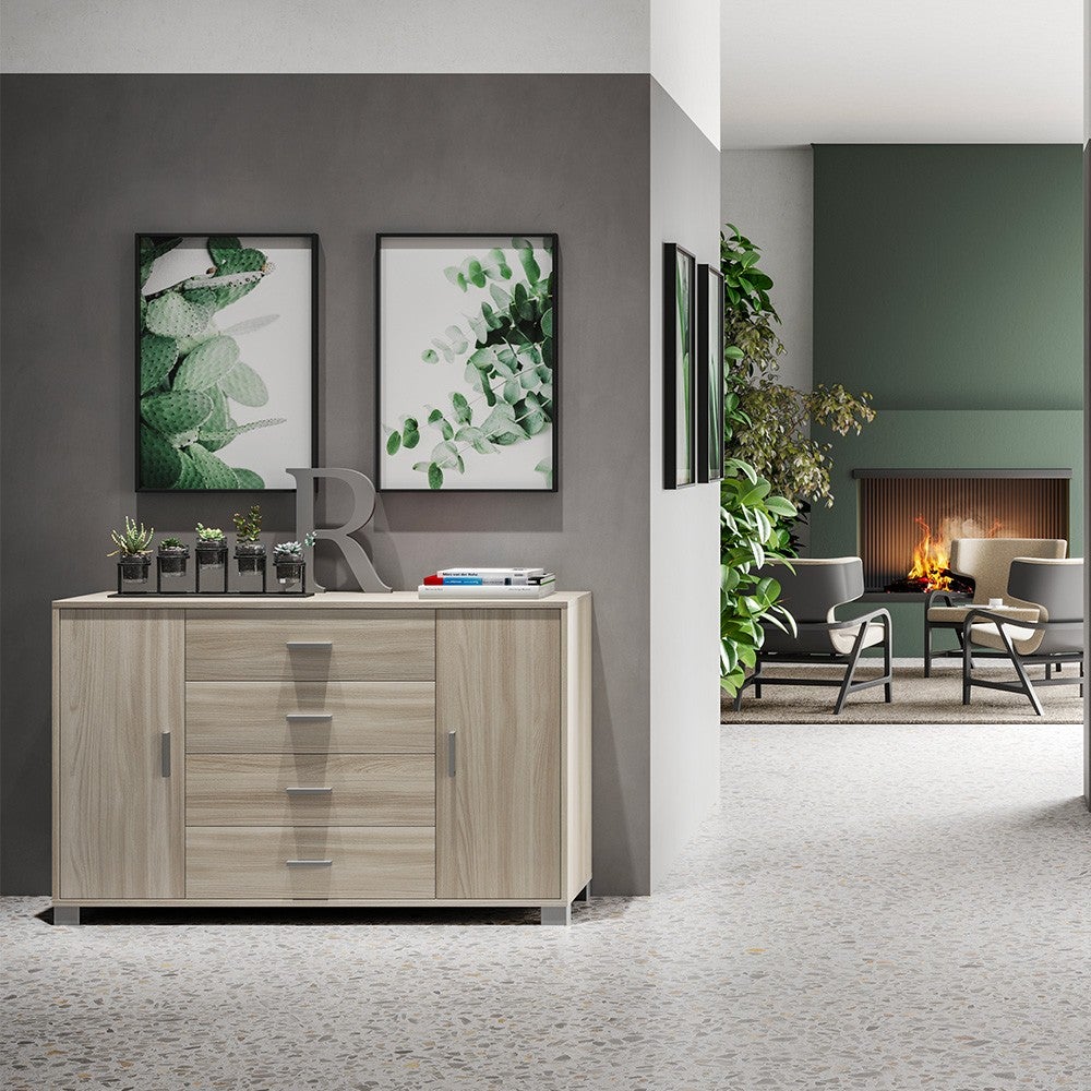 ARMOIRES 2 PORTES 4 Tiroirs KIT Couleur Orme Clair - 7