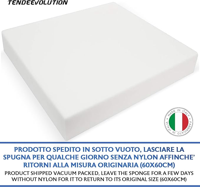 Mousse pour Canapé | Mousse de rembourrage Polyuréthane | Densité 30 | 60x60cm - Epaisseur 12cm - 5
