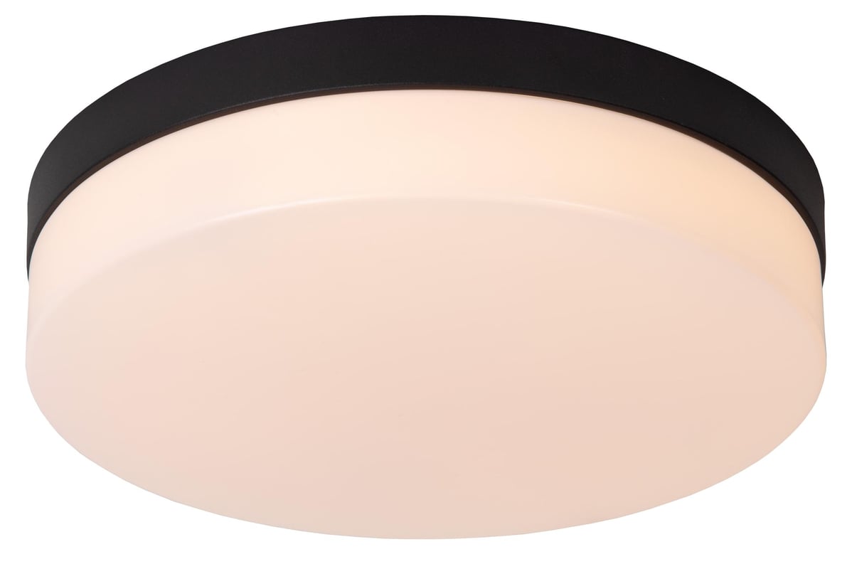 Plafon okrągły BISKIT LED 18W Ciepła biel 1150lm czarno-biały wym:7,5x28x28cm IP44 Lucide