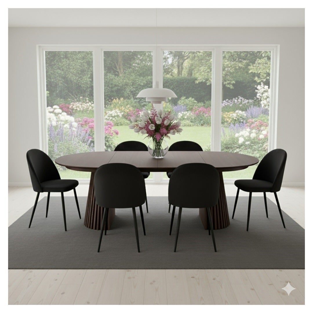 Tokyo stół do jadalni zawiera 2 dodatkowe blaty ø120x120-160-200cm smoked dąb fornir. - 4