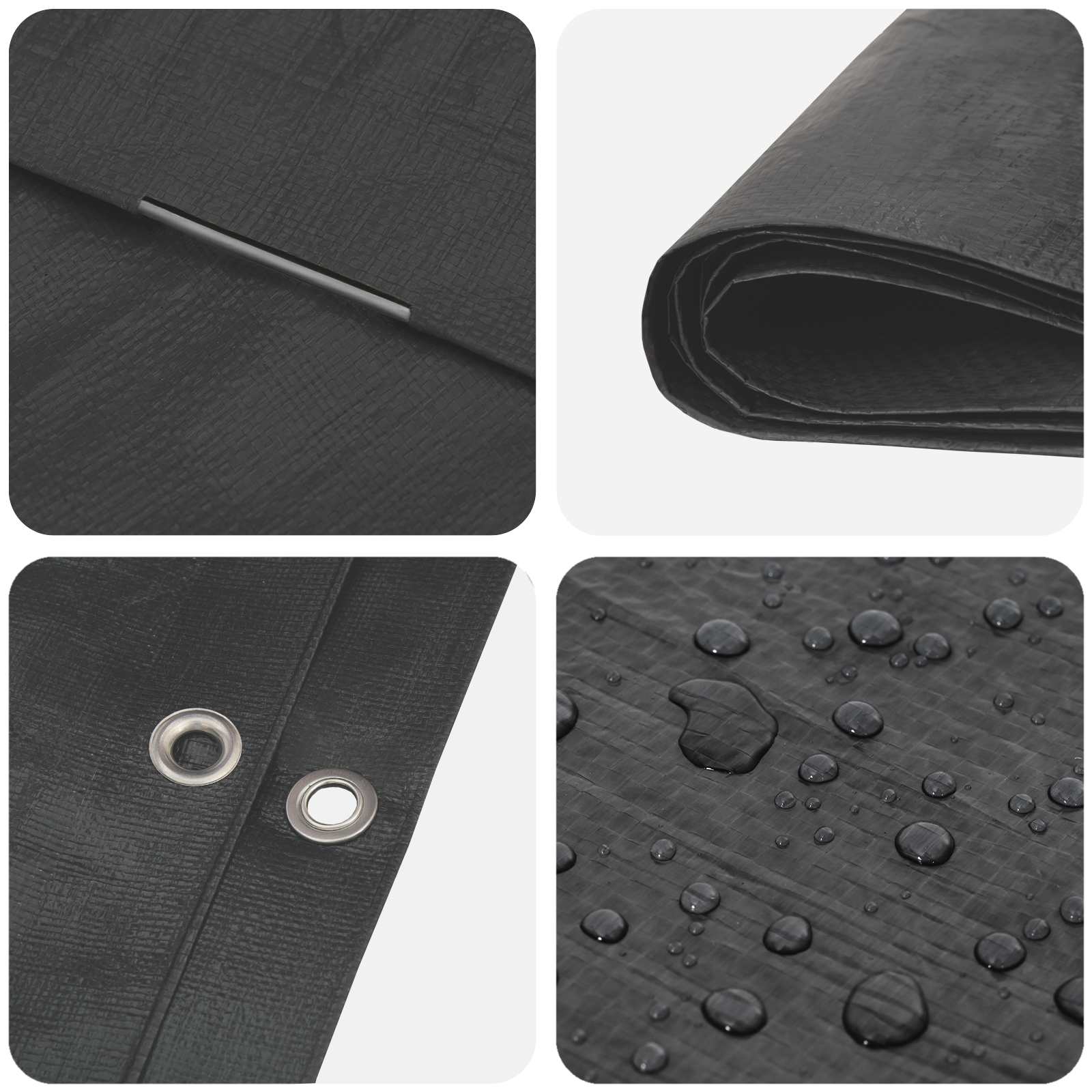 Bâche avec œillets en PE gris anthracite pour le jardin, 8 × 10 m, 90 g/m² - 4
