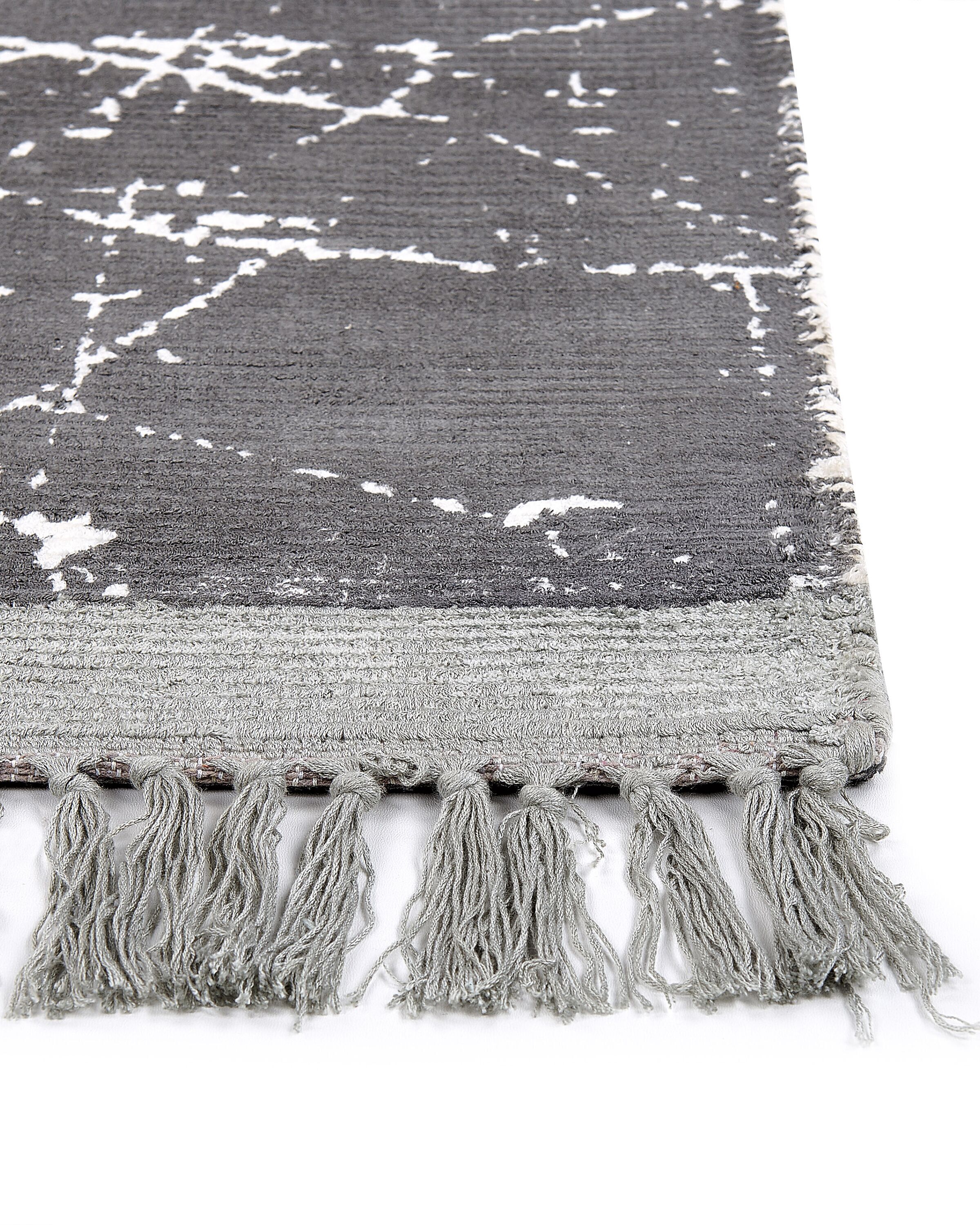 Tappeto viscosa grigio 140 x 200 cm HANLI - 3