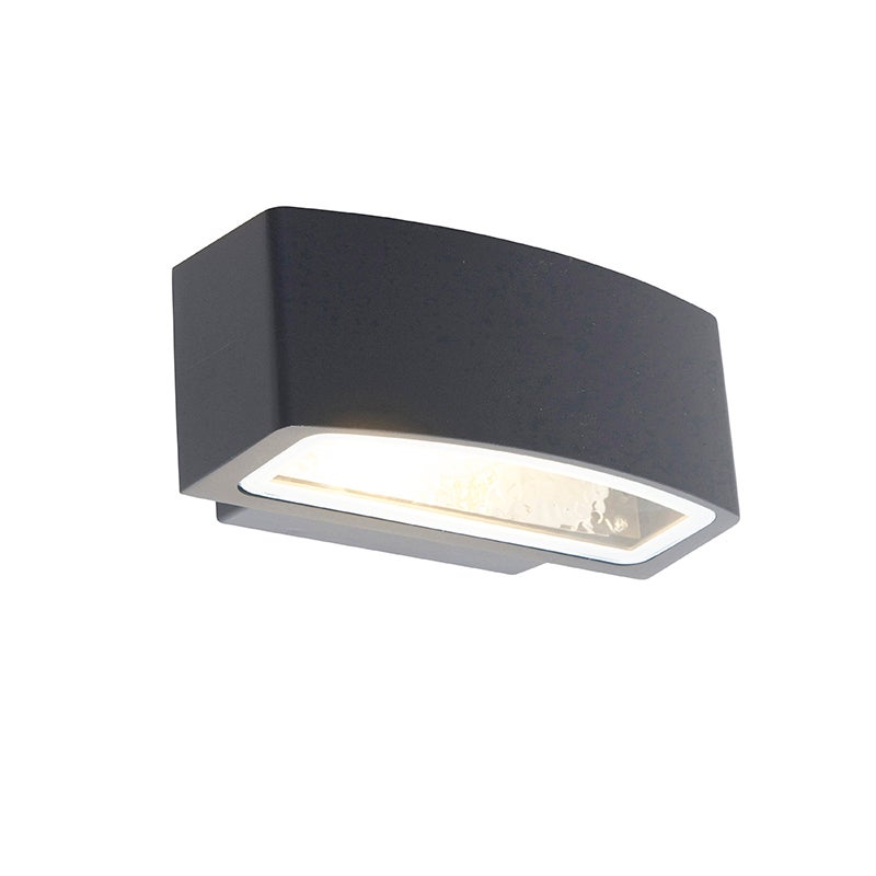 Qazqa nowoczesny lampa ścienna zewnętrzna IP44 do ogród - Latina - ciemnoszary, max. 60w, kompatybilny z żarówką LED, e27, 22cm