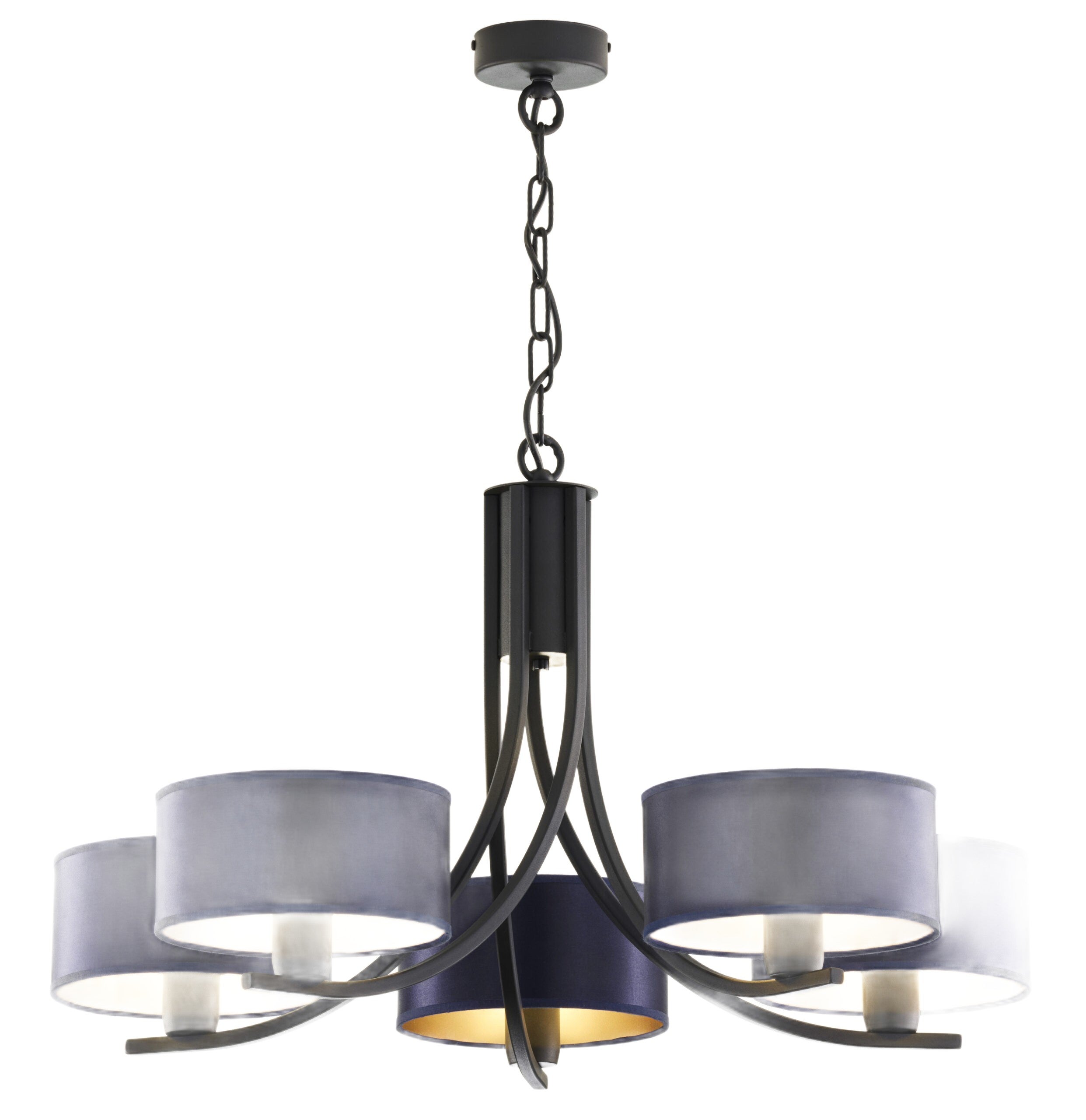 Lampa wisząca ARTHUR czarno-granatowa 5xE27x40W metal wym:71x75x75cm IP20 Jupiter