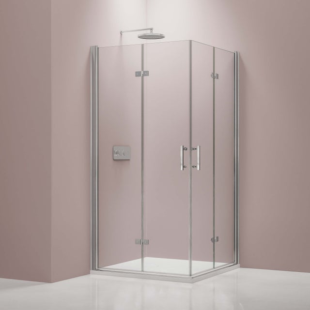 Bernstein Kabina prysznicowa narożna DX213 drzwi składane szkło ESG 8mm - 80x90 cm