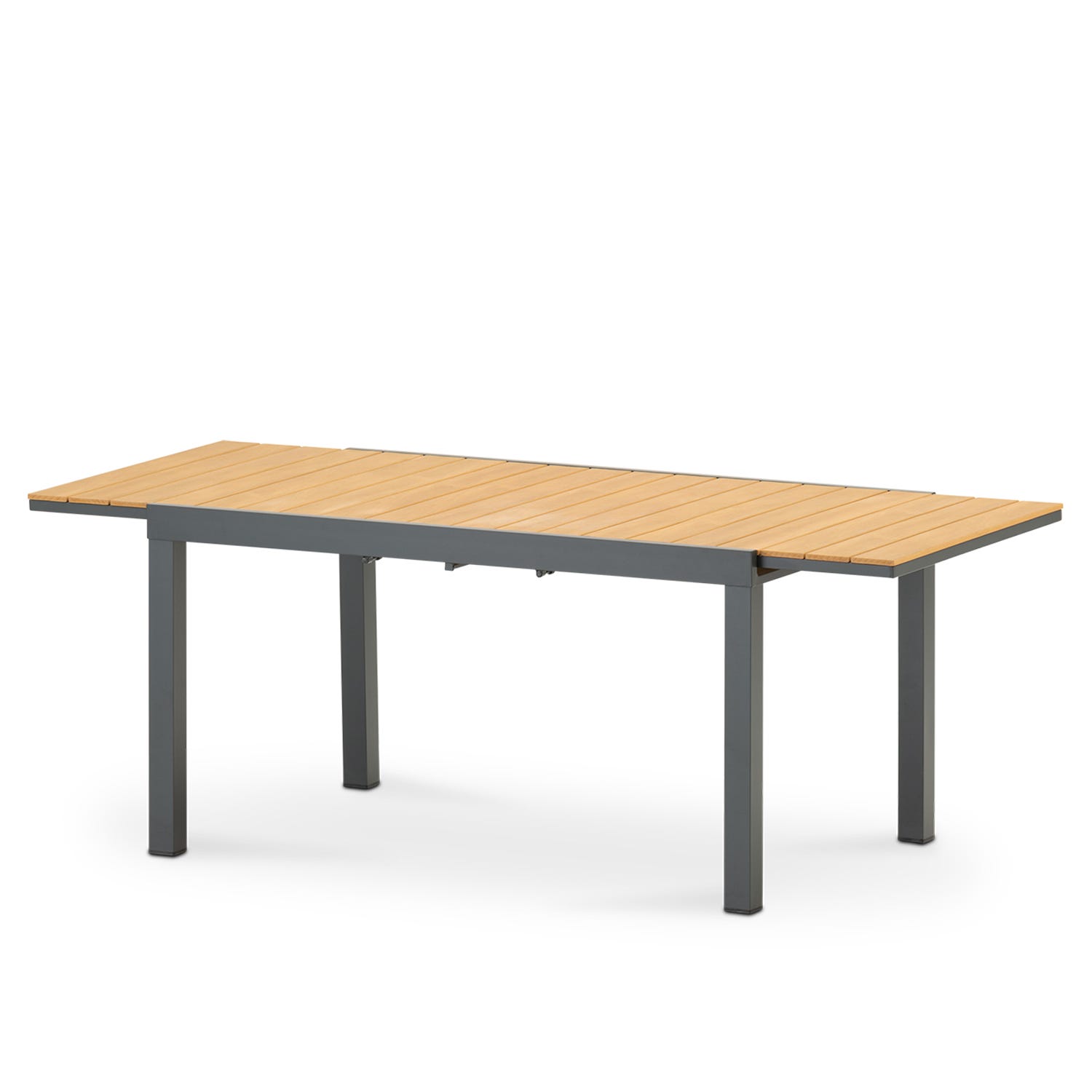 Mesa jardín extensible aluminio antracita 200/140x90 cm y polywood