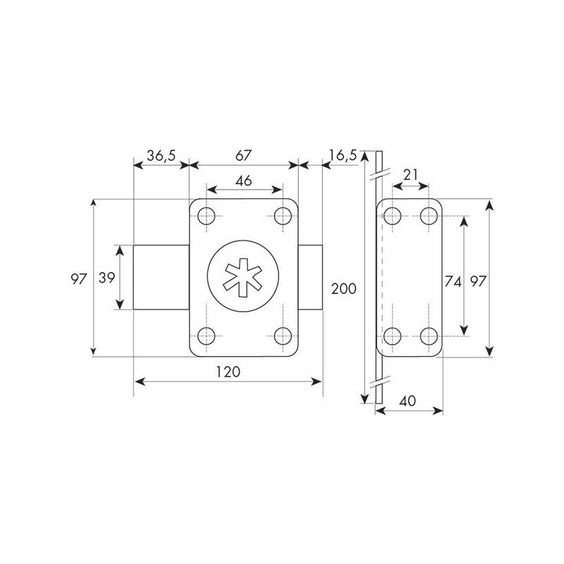 Verrou de haute sûreté ISEO Cavith A2P - 2 entrées - 14030001 - 2