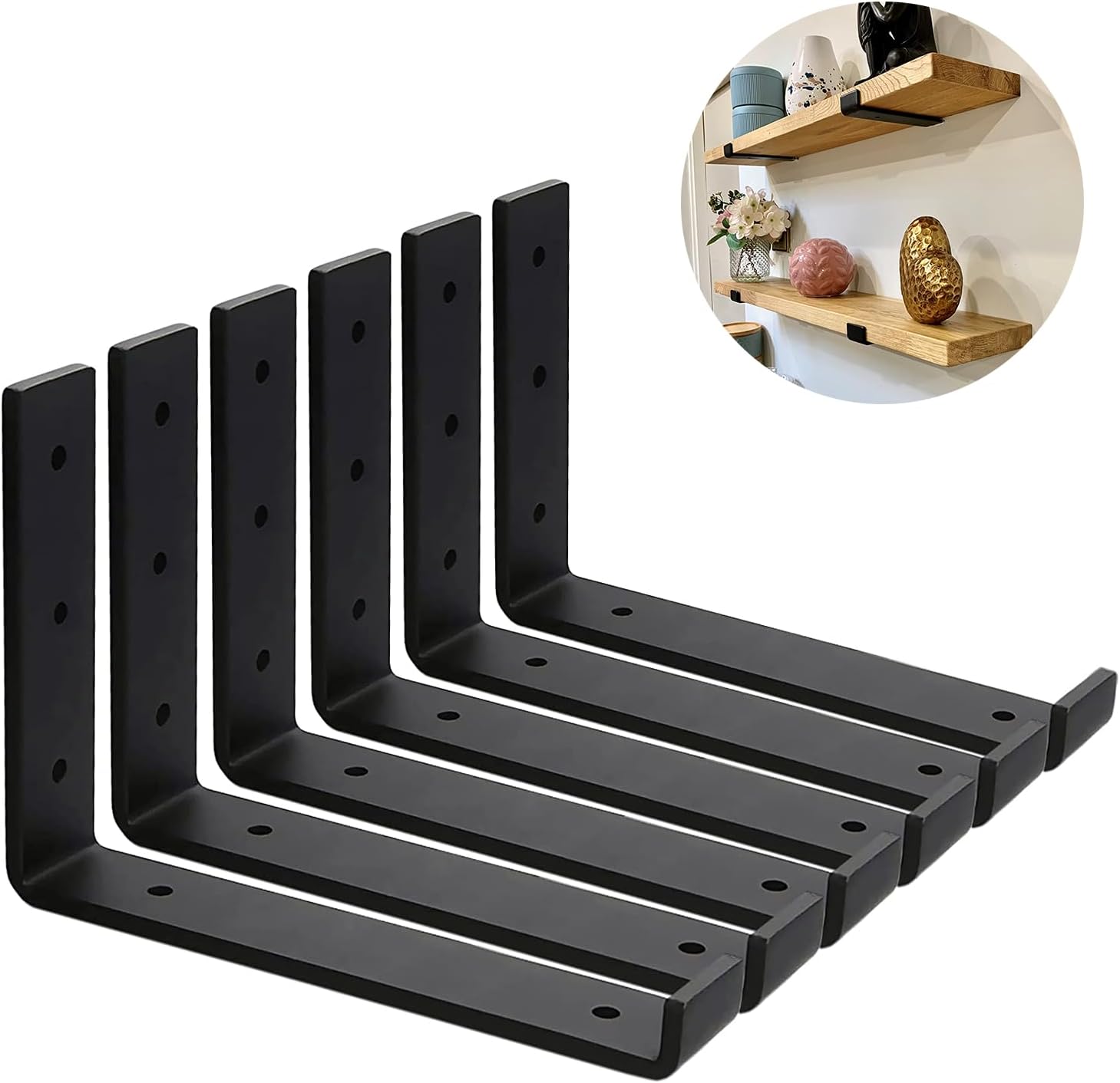 WELDUN CONFEZIONE DA 4 Staffe Galleggianti Per Mensole Da 45 Cm