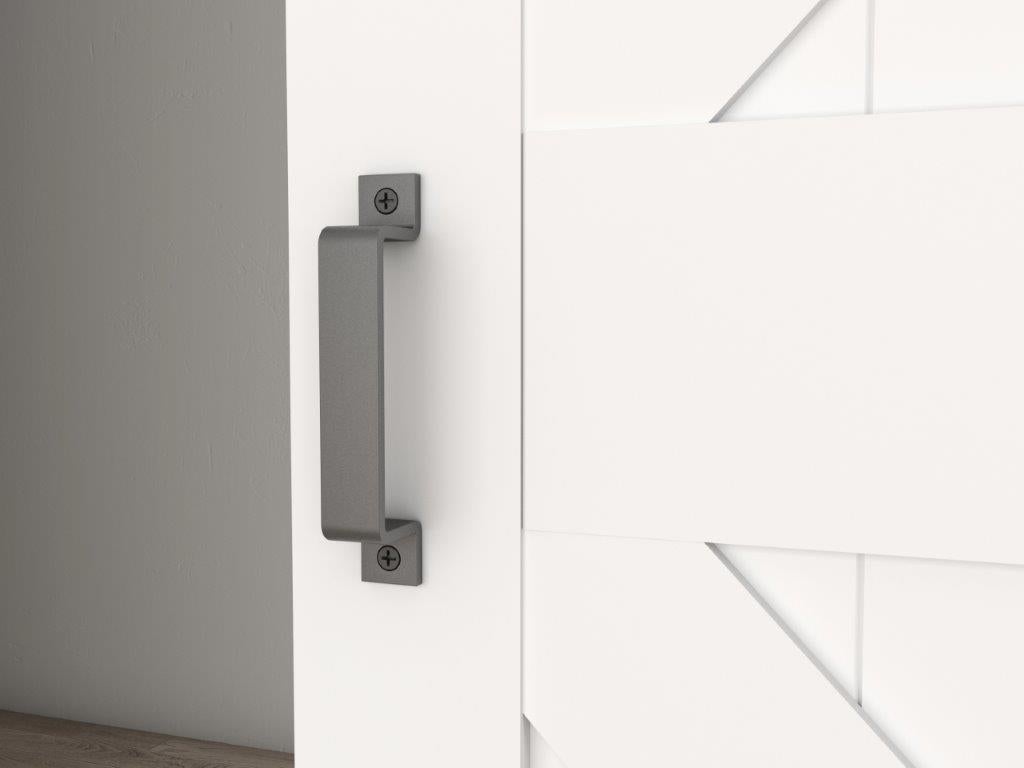 Kit porte coulissante en bois Grange oak acier MDF + rail H.206 x l.77 cm, SCHULTE, double amortisseur, porte coulissante intérieure en bois, blanc - 5
