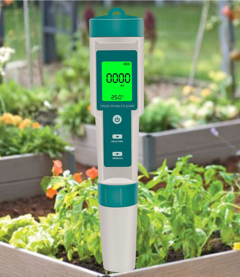 Stylo de test de qualité de l'eau multifonctionnel sept en un, blanc et vert (rétroéclairage, avec batterie) - 4