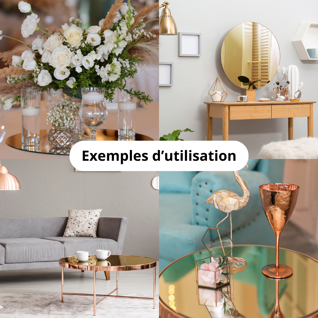 Rond verre acrylique miroir 3 mm - Diamètre 60 cm (600 mm) - Disque verre synthétique - Miroir rond - 3