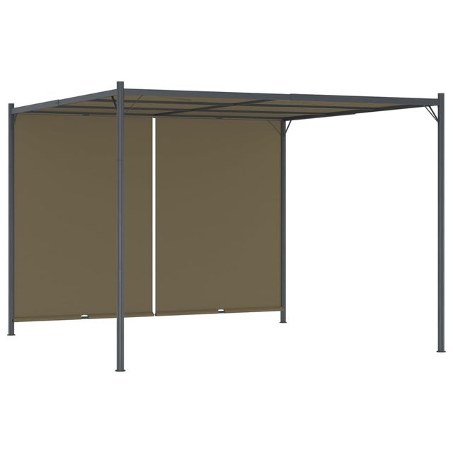 Pergola de jardin avec auvent rétractable 3x3 m Taupe 180 g/m2