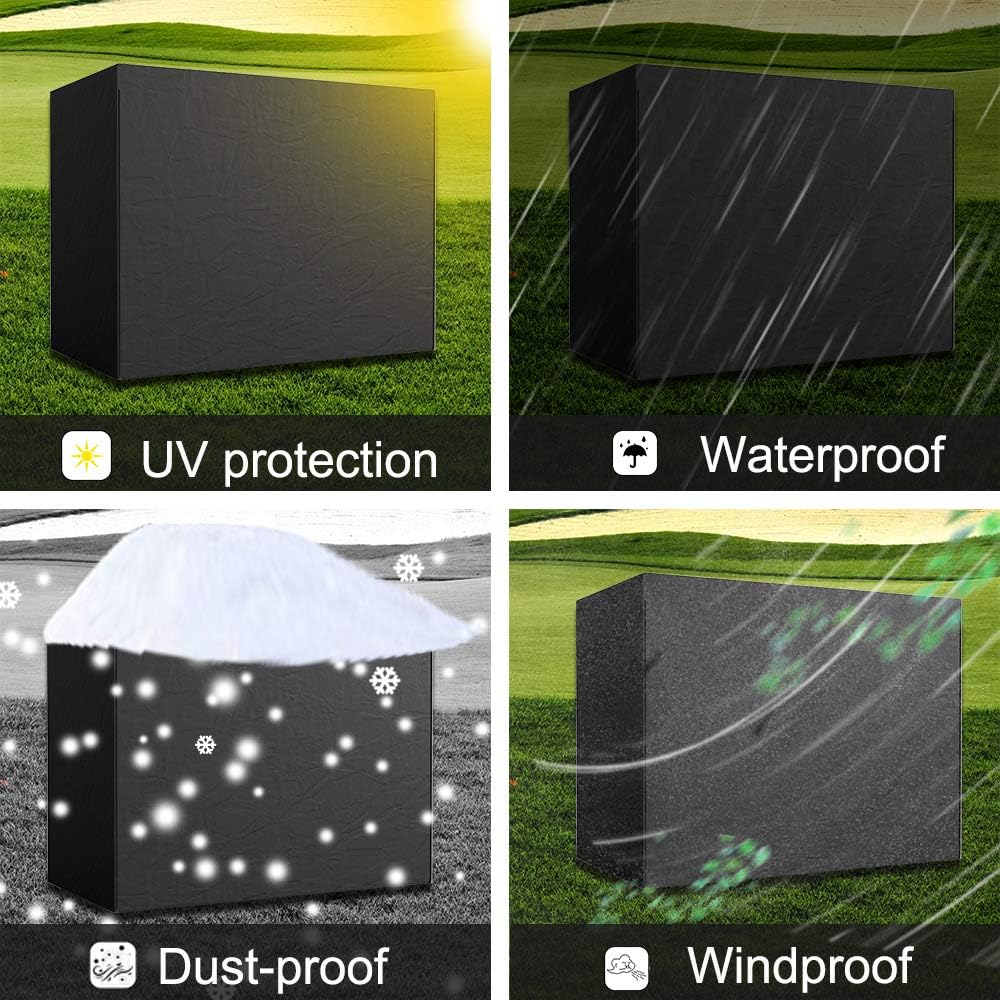 Pokrowiec ochronny na huśtawkę ogrodową 3-4-osobową - 220x125x170 cm - wodoodporny, anty-UV - pokrowiec na huśtawkę ogrodową - czarny - 6