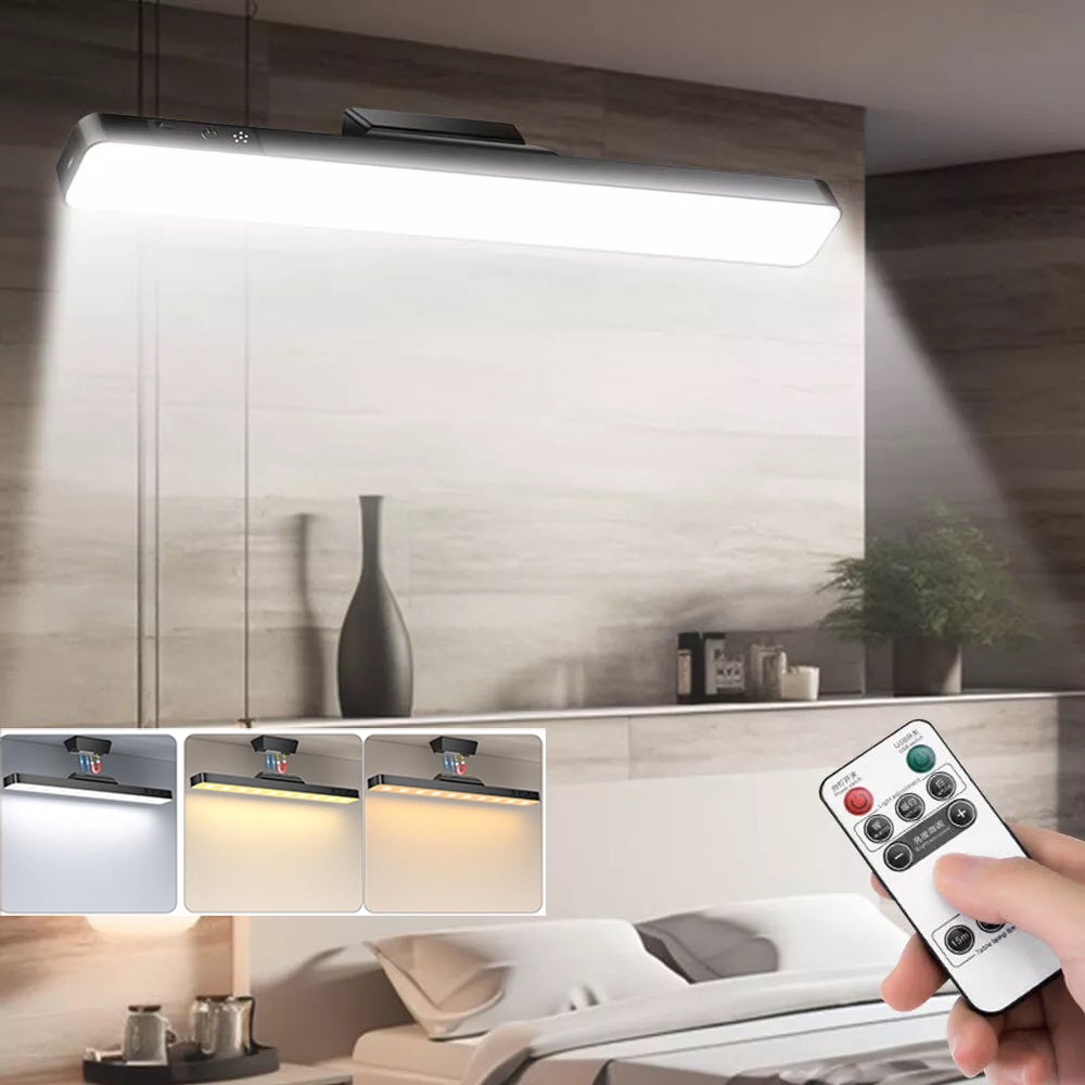 Magnetyczna lampa LED podszafkowa trójkolorowa ze ściemnianiem, kąt świecenia 120° i płynna regulacja jasności, z pilotem