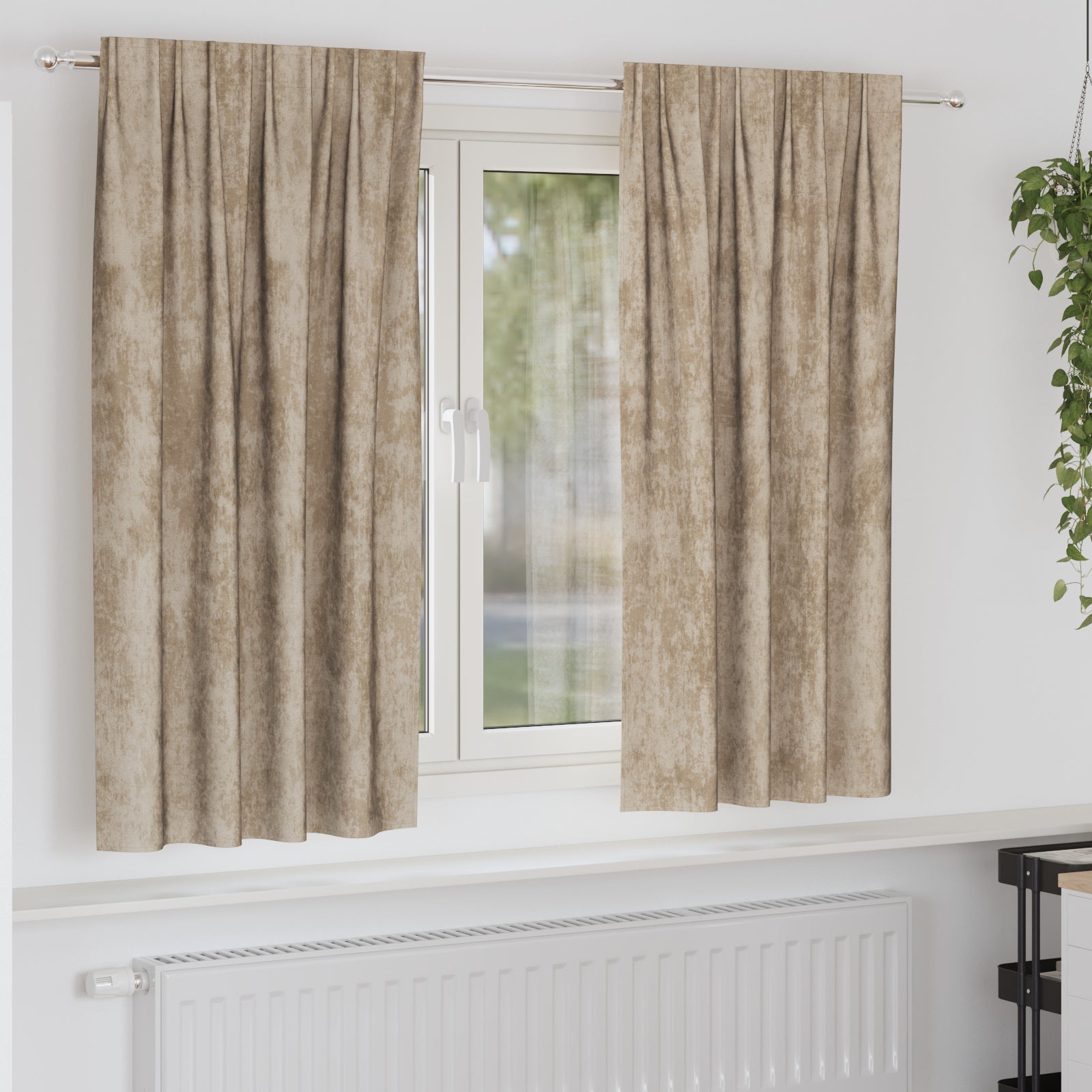 Zasłony z weluru 2 pcs szampański 175 x 140 cm Aksamit vidaXL