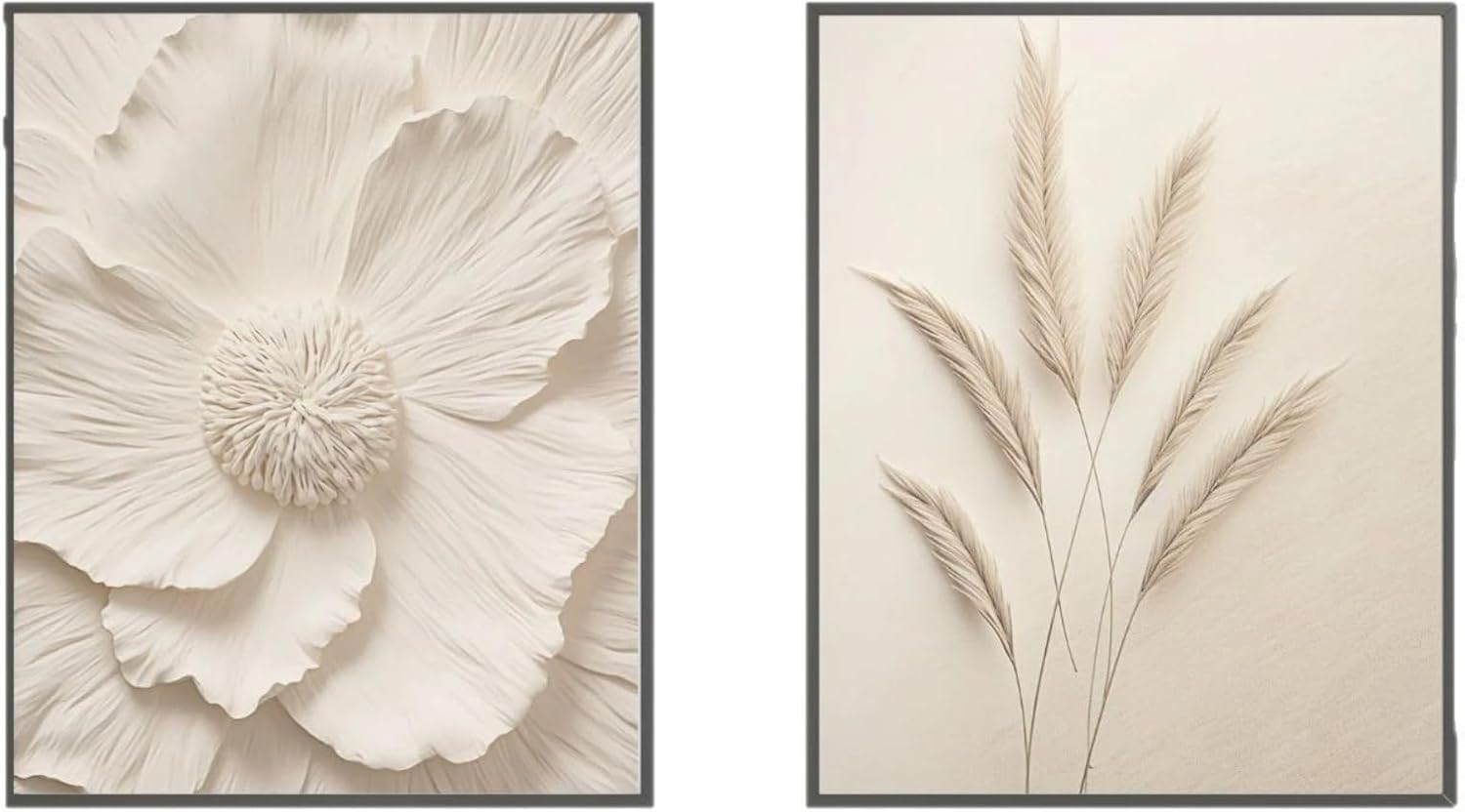Lot de 3 posters - Beige - Décoration moderne et esthétique - Toile - Pour salon, chambre à coucher - Sans cadre - 21 x 30 cm - 4