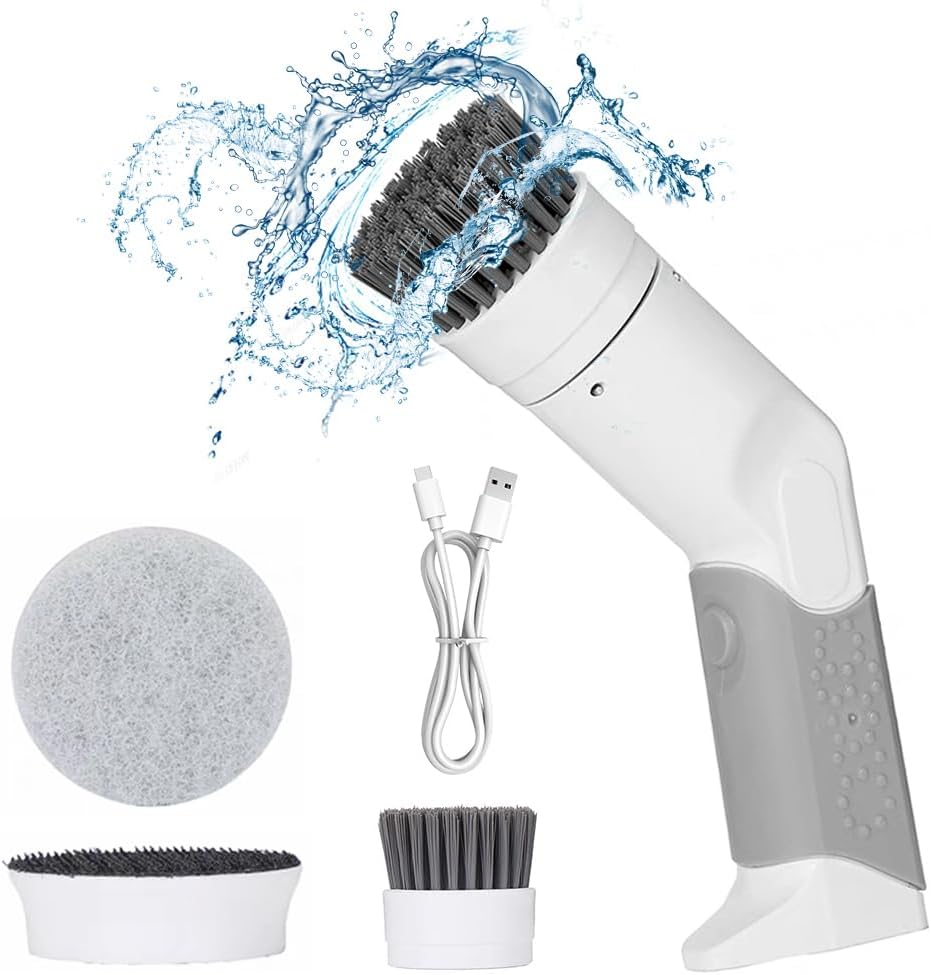 Acheter Brosse de nettoyage électrique portative 5 en 1, chargement USB, pour baignoire, évier, sol, brosse de lavage rotative multifonctionnelle, outils de nettoyage de cuisine et de salle de bains