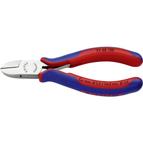 Knipex 77 02 130 Szczypce tnące boczne do elektroniki i mechaniki precyzyjnej ze skosem 130 mm