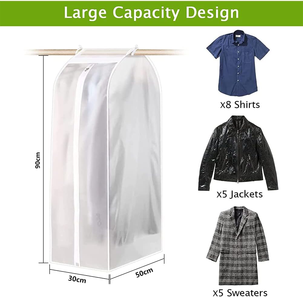 Housse Protection pour Vêtements,Housse Rangement Vetements,Housses de Vêtements Transparent,Grande housse de protection pour veste,50 * 30 * 90cm - 3