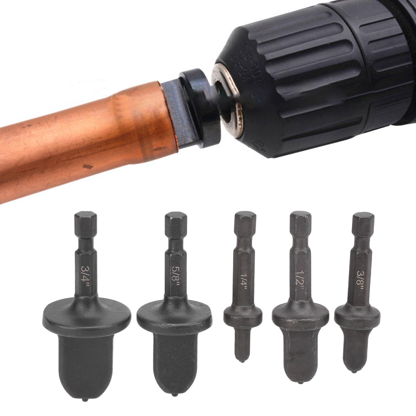 5 pezzi espansore per tubi manico esagonale cuscinetto acciaio attrezzo di estensione tubo di rame aria condizionata - 6