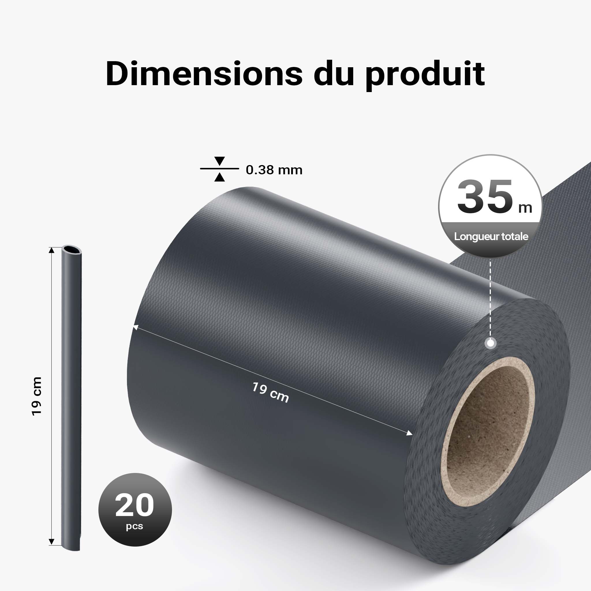 Brise-vue en rouleau – anthracite – 35 m x 19 cm – en PVC 450 g/m² – avec 20 clips – Protection visuelle Pare-vue extérieur pour Clôture… Wiltec - 3