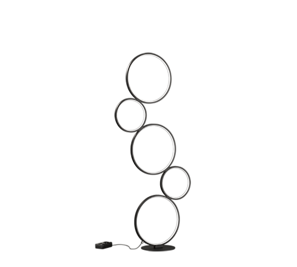 Lampa podłogowa stojąca Rondo czarna LED 36W 3000K 3200lm wym: 115 x 47 x 20 cm metal Trio