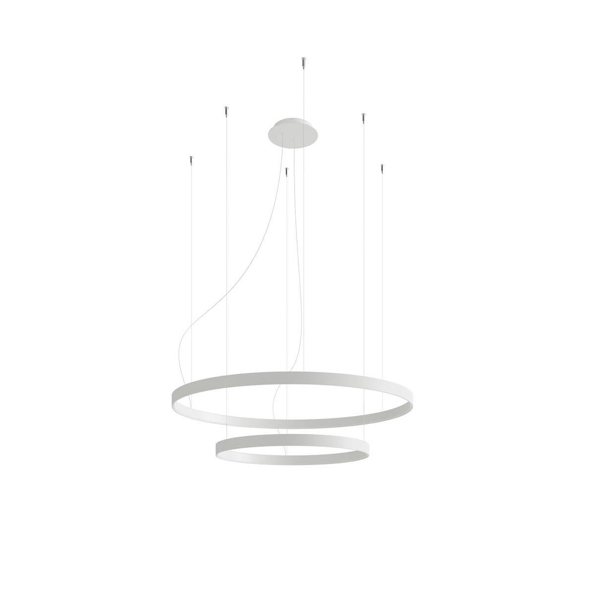 Lampa wisząca RIO &amp;nbsp; LED 55W Neutralna biel 6643lm biała wym: 150 x 78 x 78 cm Thoro Lighting