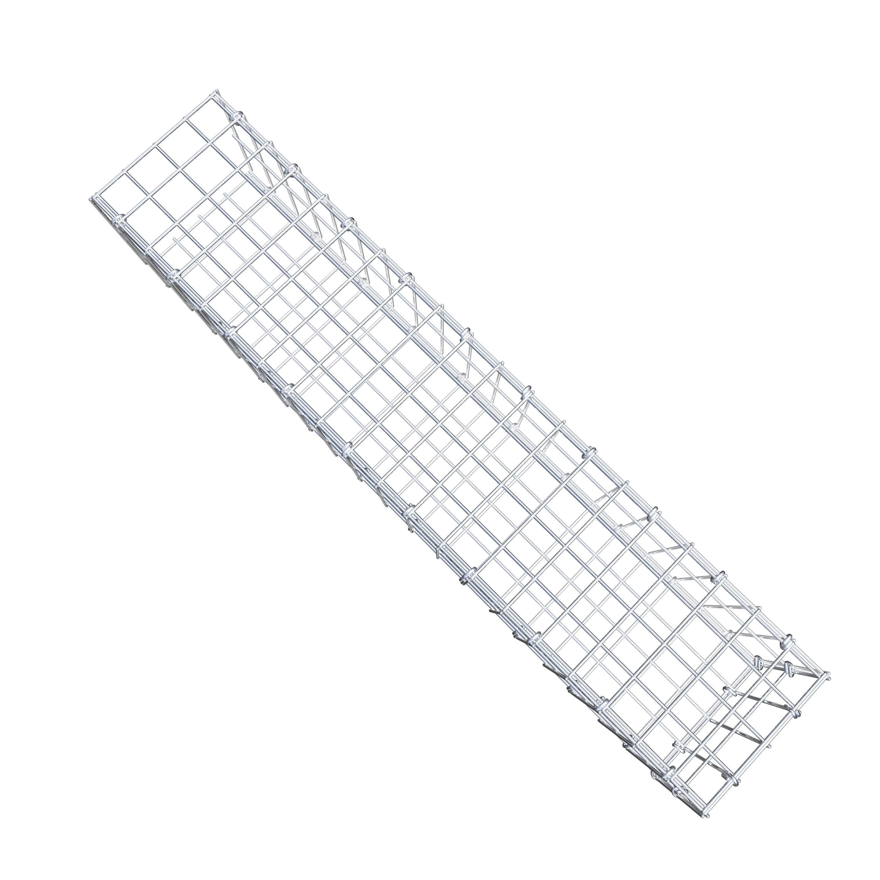 Gavión para alargar en acero galvanizado 100x20x20cm (LxAxP), malla 5 x 10cm, Anillo en C, sin rejilla frontal - 8