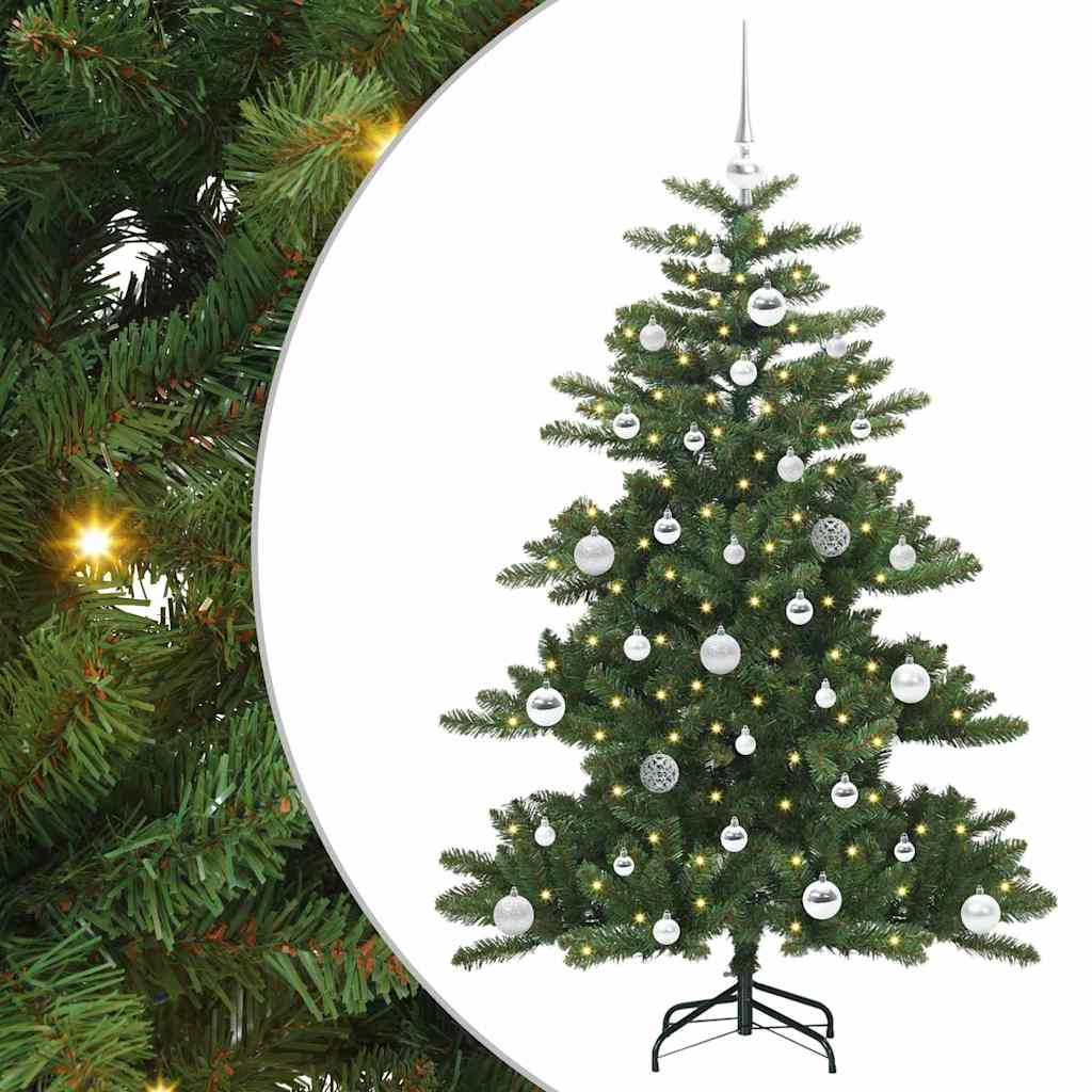 Albero Di Natale Artificiale UISEBRT 180cm Con LED E Pigne – Effetto Innevato, Supporto Metallo, 8 Modalità Luce