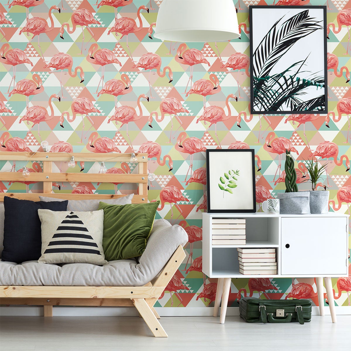 Vinilo tapiz tropical indonésia - adhesivo de pared - revestimiento sticker mural decorativo - 60x60cm
