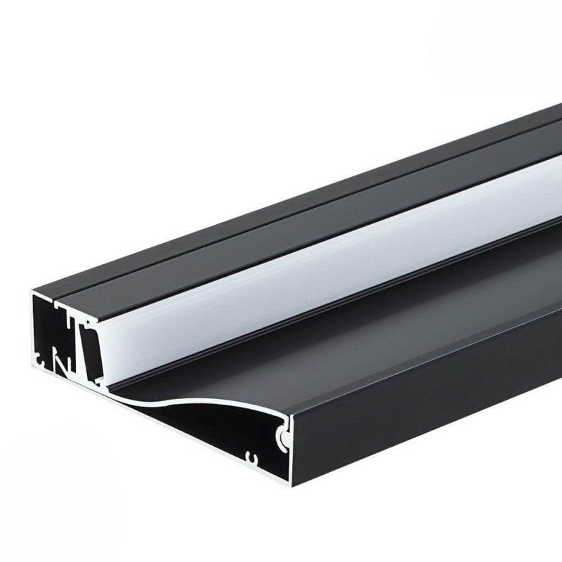Profilé Aluminium Angle 2m Noir Avec Couvercle Opaque - SILAMP Pour Ruban LED