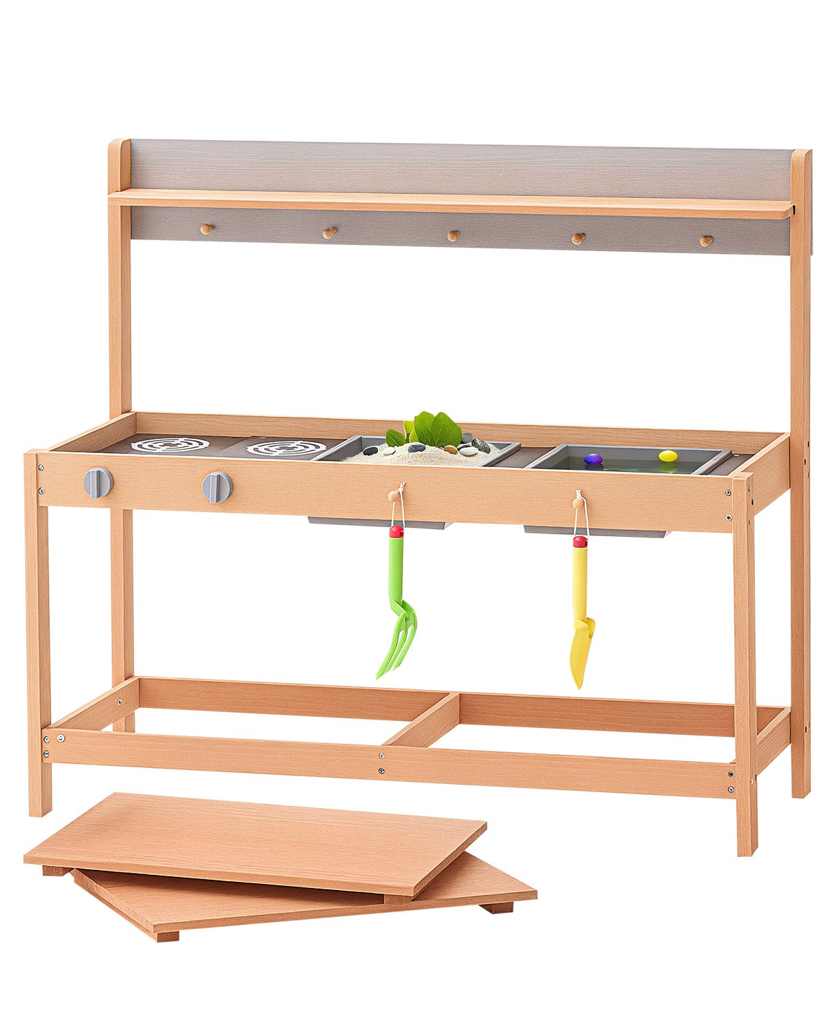 VEVOR Mud Kitchen dla dzieci, Drewniany zestaw kuchenny do zabawy z akcesoriami, Zestaw do zabawy w sklepie spożywczym na świeżym powietrzu, Kuchnia d