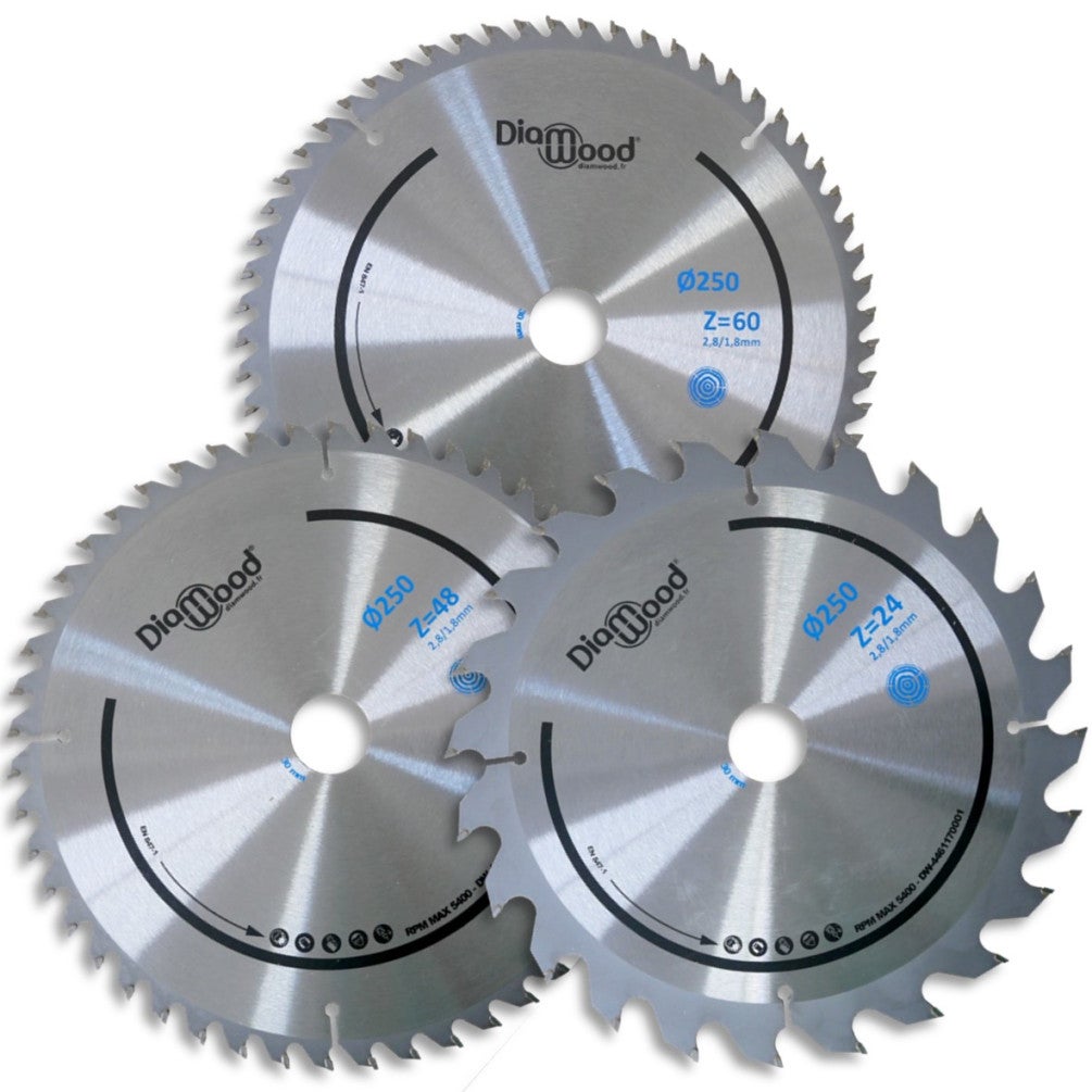 TopsTools TTDS115_3 Lot De 3 Lames De Scie Circulaire