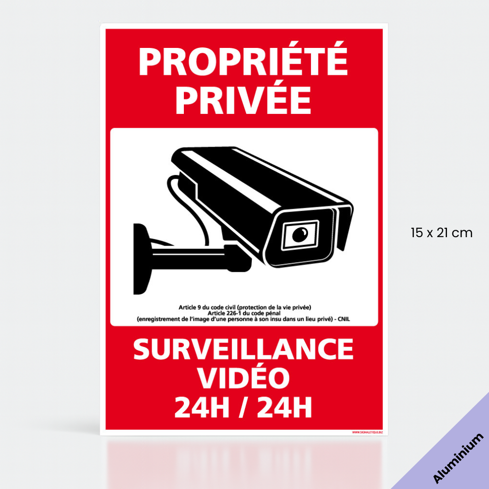 French Warning Sign: 'Attention Video Surveillance' Security Sign - Propriété