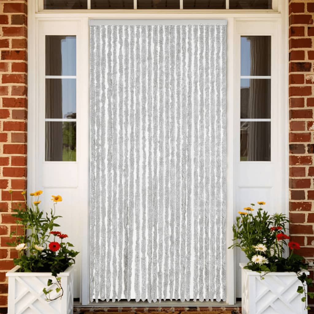 Cortina antimoscas chenilla gris 100x220 cm