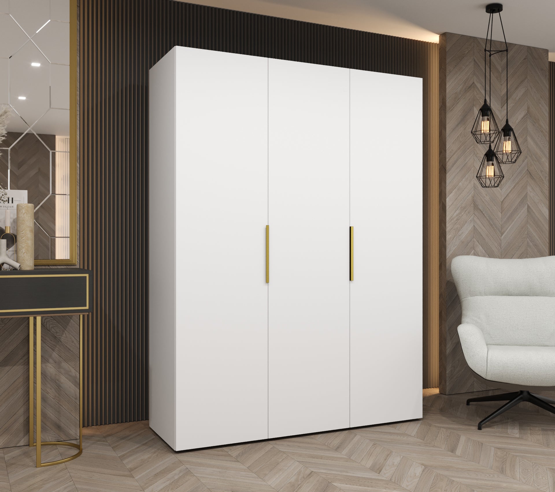 Szafa uchylna otwierana Marbella 1 150 x 52 x 202 cm biały + u. złoty Abiks Meble - 2