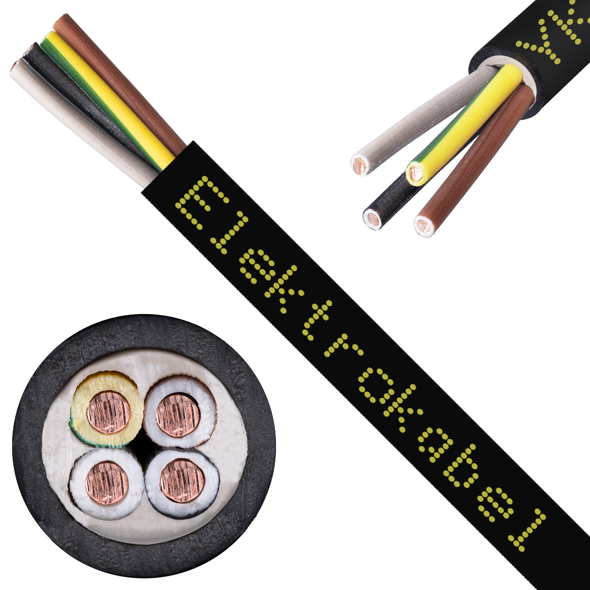 Kabel energetyczny ziemny YKY 4x2,5mm2 czarny 0,6/1kV drut Elektrokabel 25m