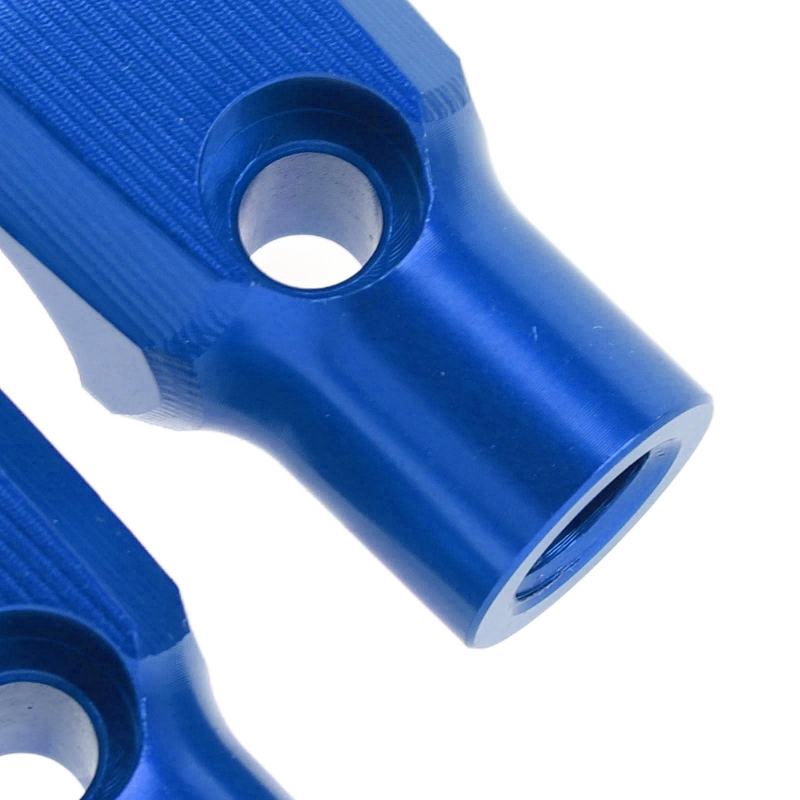 paio di supporti per specchietti moto M10 X 1,5 filettatura oraria regolabile morsetto per specchietto manubrio in ferro per F900XR G310R (blu) - 8