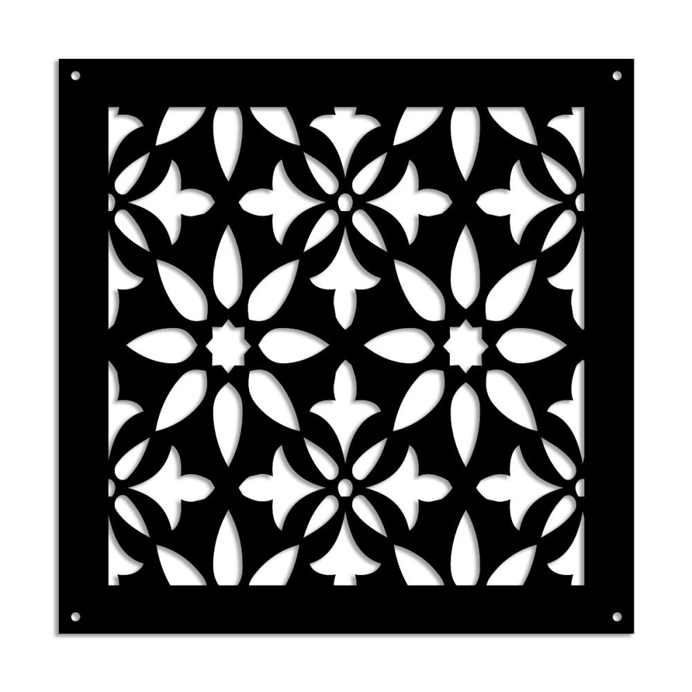 LANCERS - Panel perforowany z PVC - Osłona przeciwsłoneczna - Rozmiar 73x73 cm - Grubość 1 cm - Kolor CZARNY