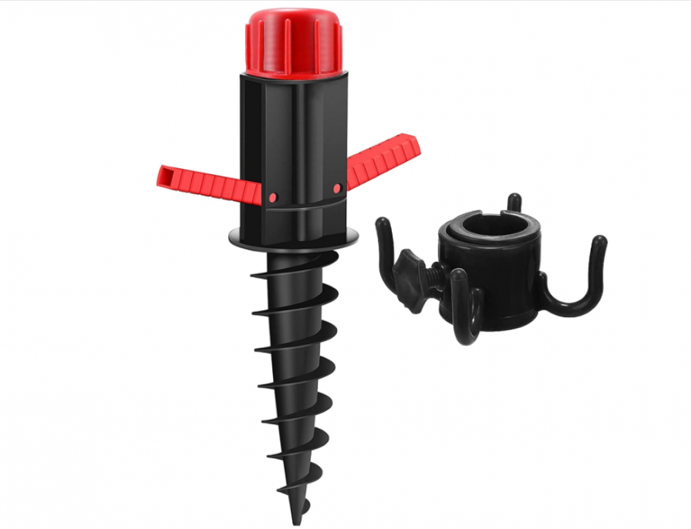 2 Pièces Support De Parasol, Manchon De Sol, Chevilles De Sol De Plage