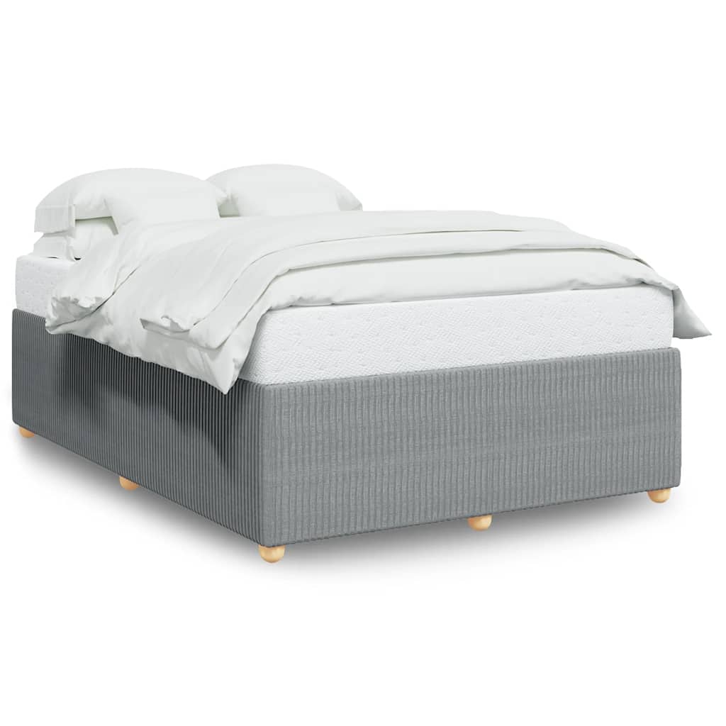 Cadre de lit sans matelas, en tissu, gris clair, pour la chambre, 140 × 200 cm - 2