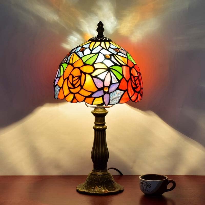 Lampe de table d'inspiration Tiffany avec mosaïque en verre - 5