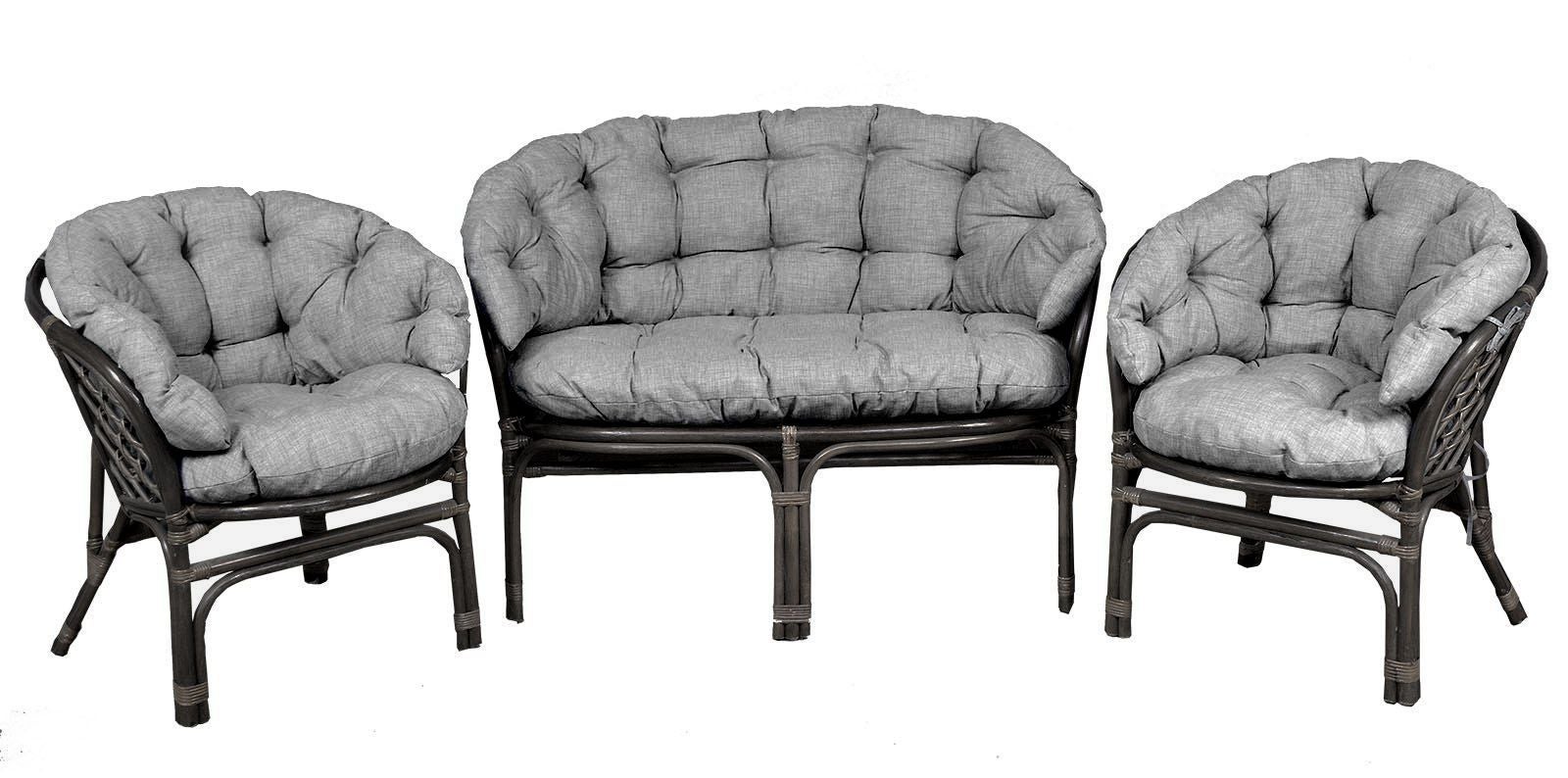 Poduszka na meble rattanowe wiklinowe AMPO komplet jasny szary 1 szt.