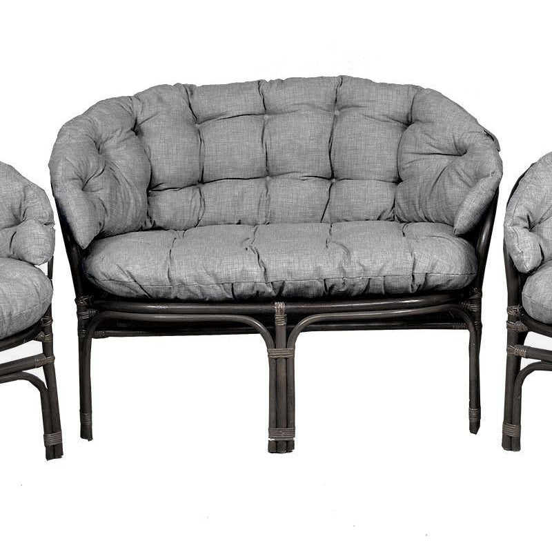 Poduszka na meble rattanowe wiklinowe AMPO komplet jasny szary 1 szt.