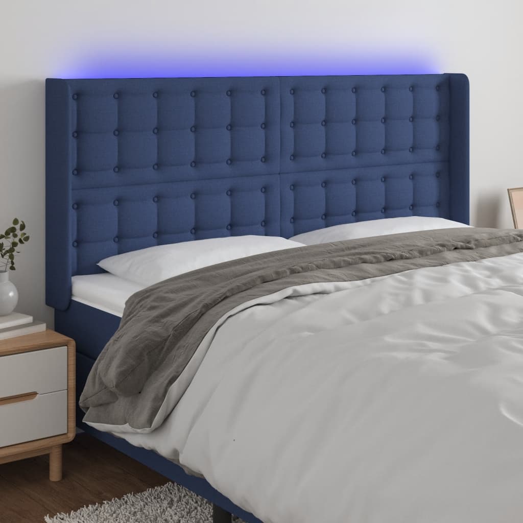 Tête De Lit Velours Bleu Foncé 160 Cm - Hauteur Réglable - Pieds En Bois - VidaXL - 7